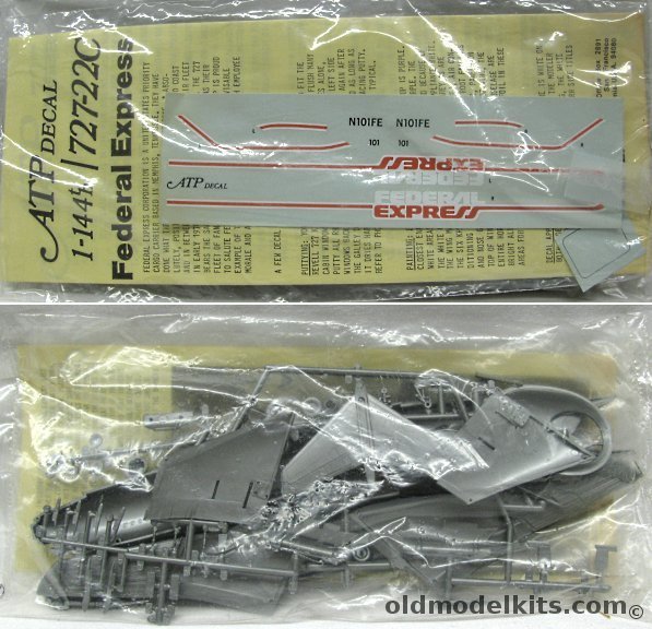 ATP 1/144 Boeing 727-22C Kit - And ATP N101FE Federal Express Decals plastic model kit